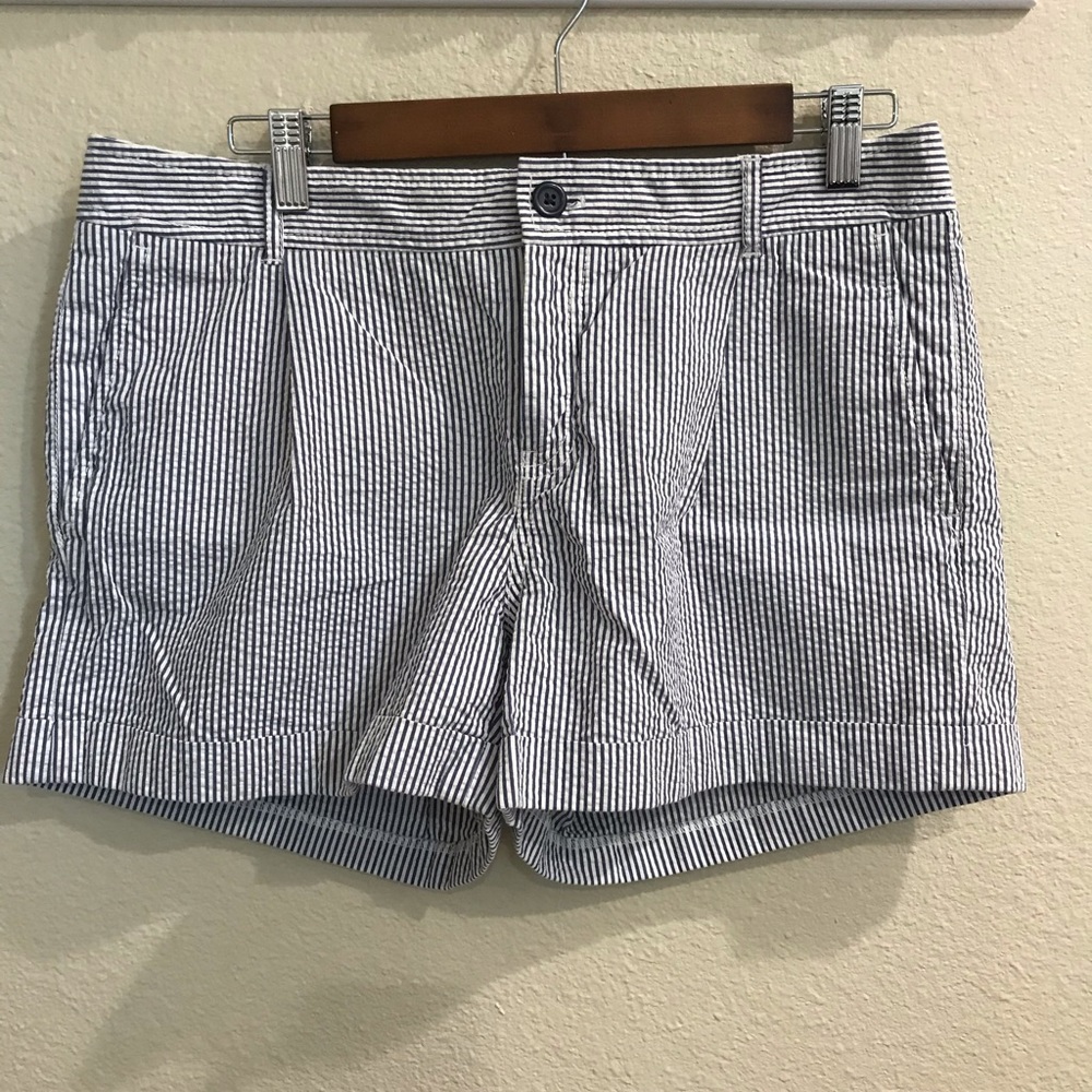 Banana Republic Shorts White and Blue Stripes